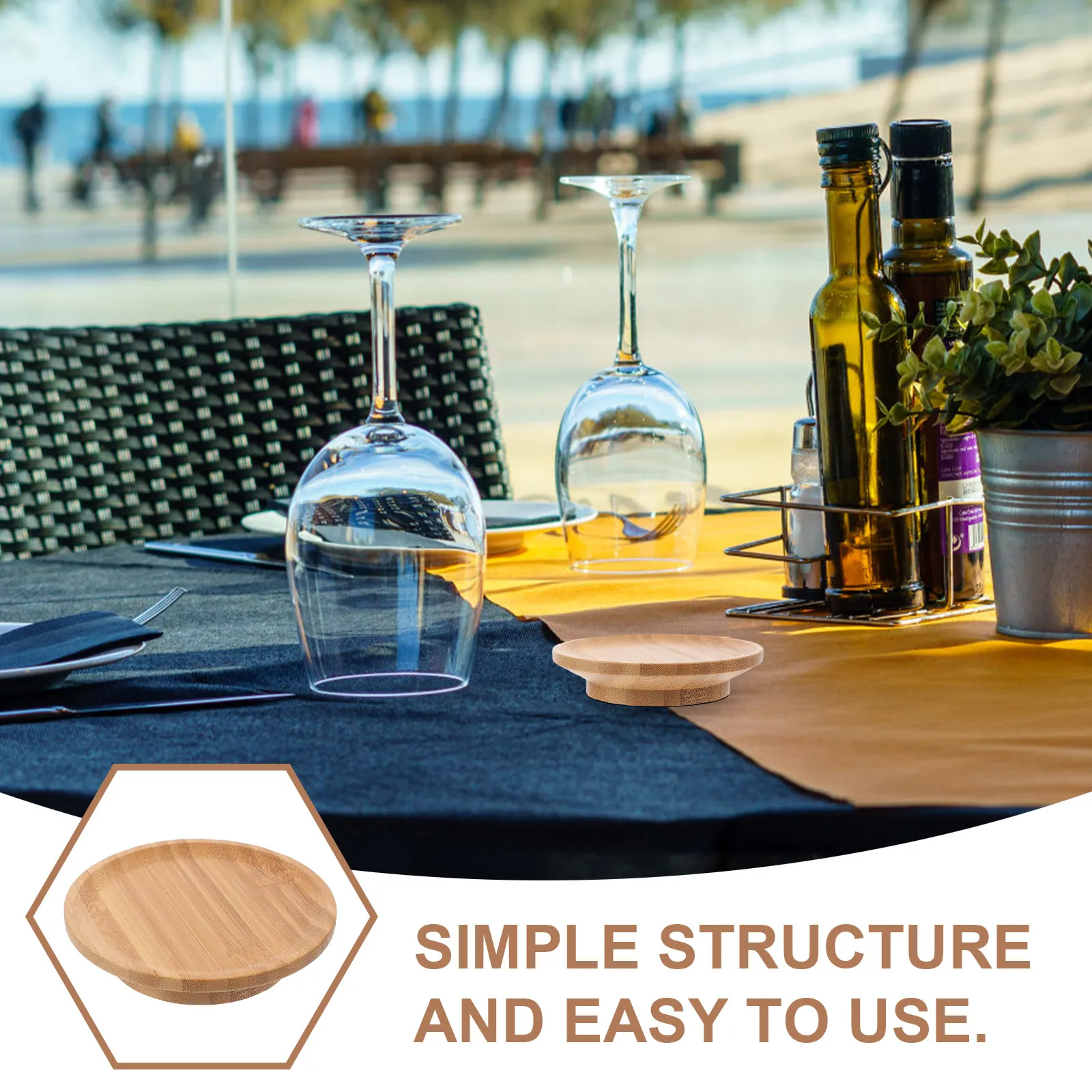 Wooden Wine Glass Cover Anti-Spill Topper with Snack Tray Round Wood Cup Lid Charcuterie Mini Plate Wine Glass Topper