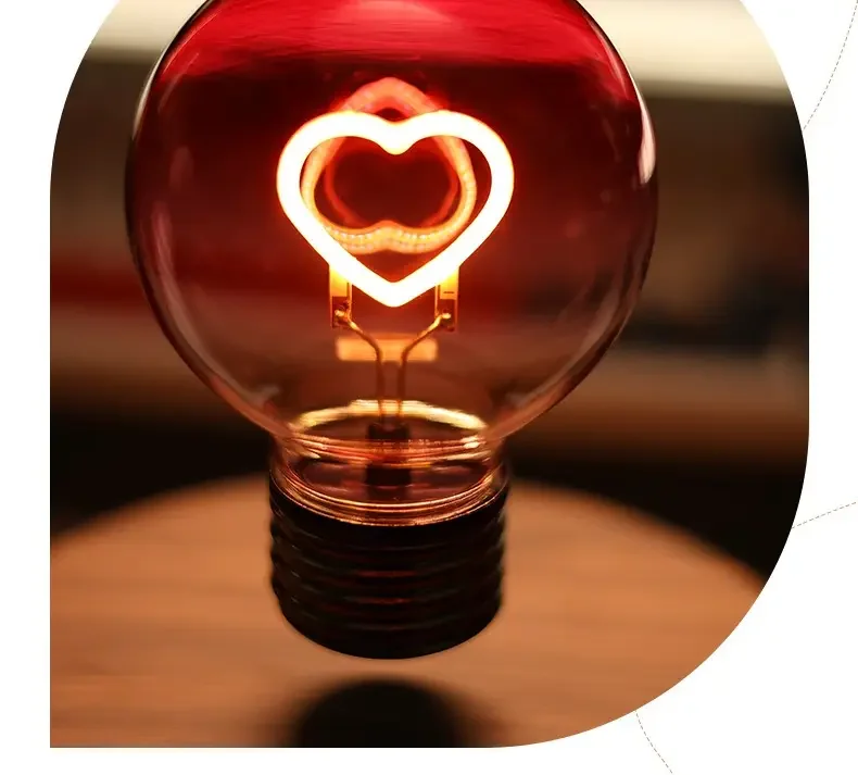 Magnetic Levitation Heart-shaped Light Bulb with USB Rechargeable, Suitable for Bedroom Headboard Decoration, Gift Night Light