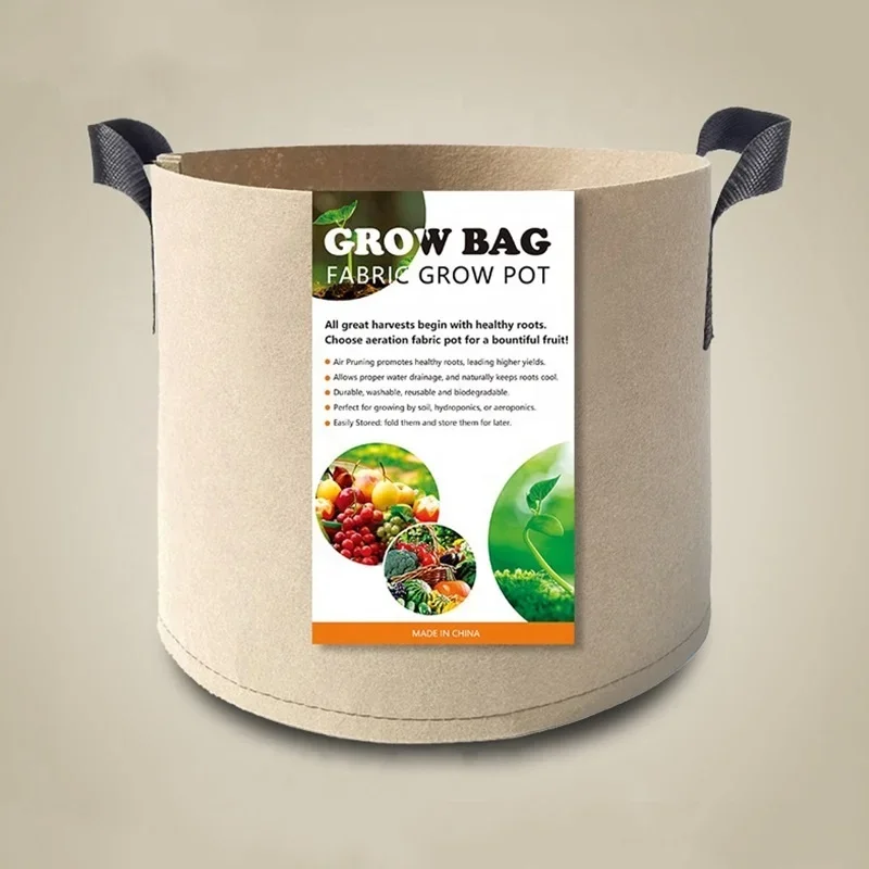 1/2/3/5/7/10/12Gallons Garden Vegetable/Flower/Plant Grow Bags Thickened Non-Woven Grow Bags Aeration Fabric Pots with Handles