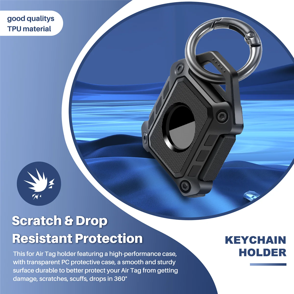 Новый 2-пакетный брелок-держатель для Airtags, багажа, ключей, сумок, ошейника для собак