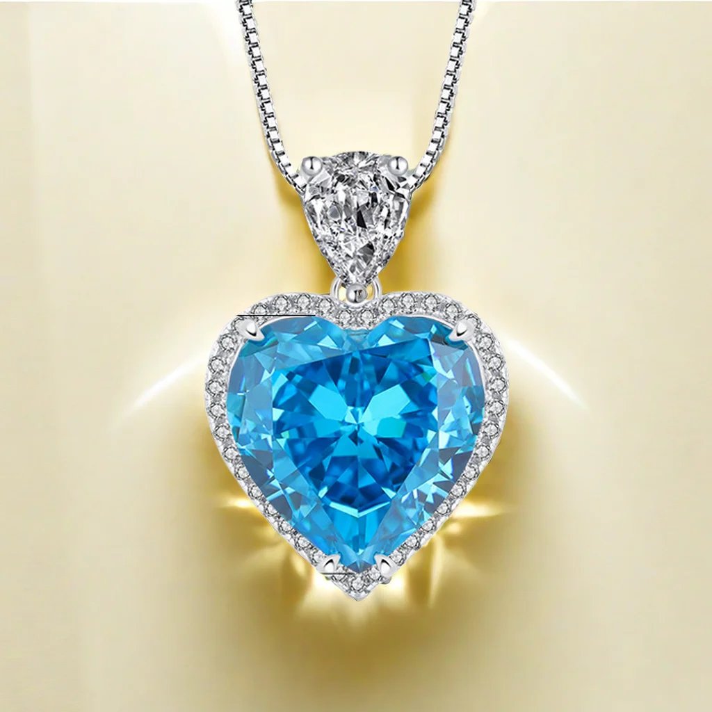 

15 * 15 Papalacha Love heart Eternal wedding Pendant square box necklace S925 sterling silver artificial high carbon diamond