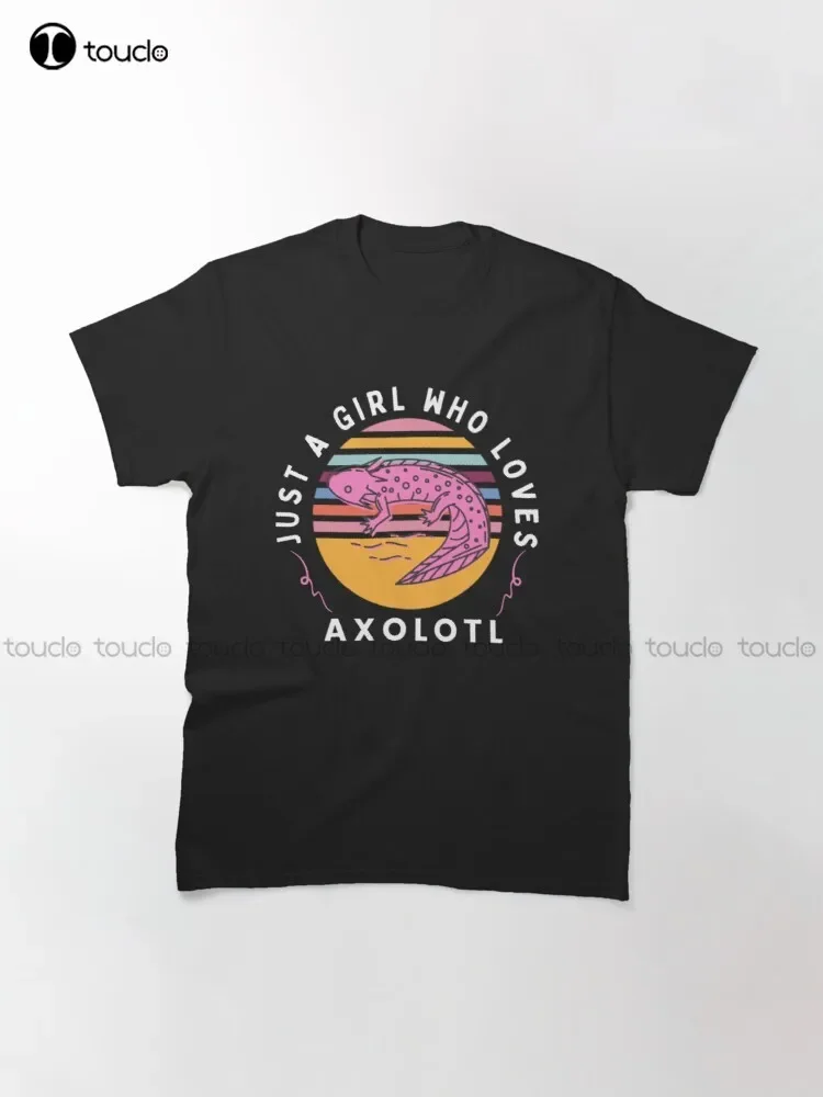 Solo una ragazza che ama Axolotl T-shirt classica divertente retrò T-shirt personalizzata T-shirt personalizzate per adolescenti unisex con stampa digitale
