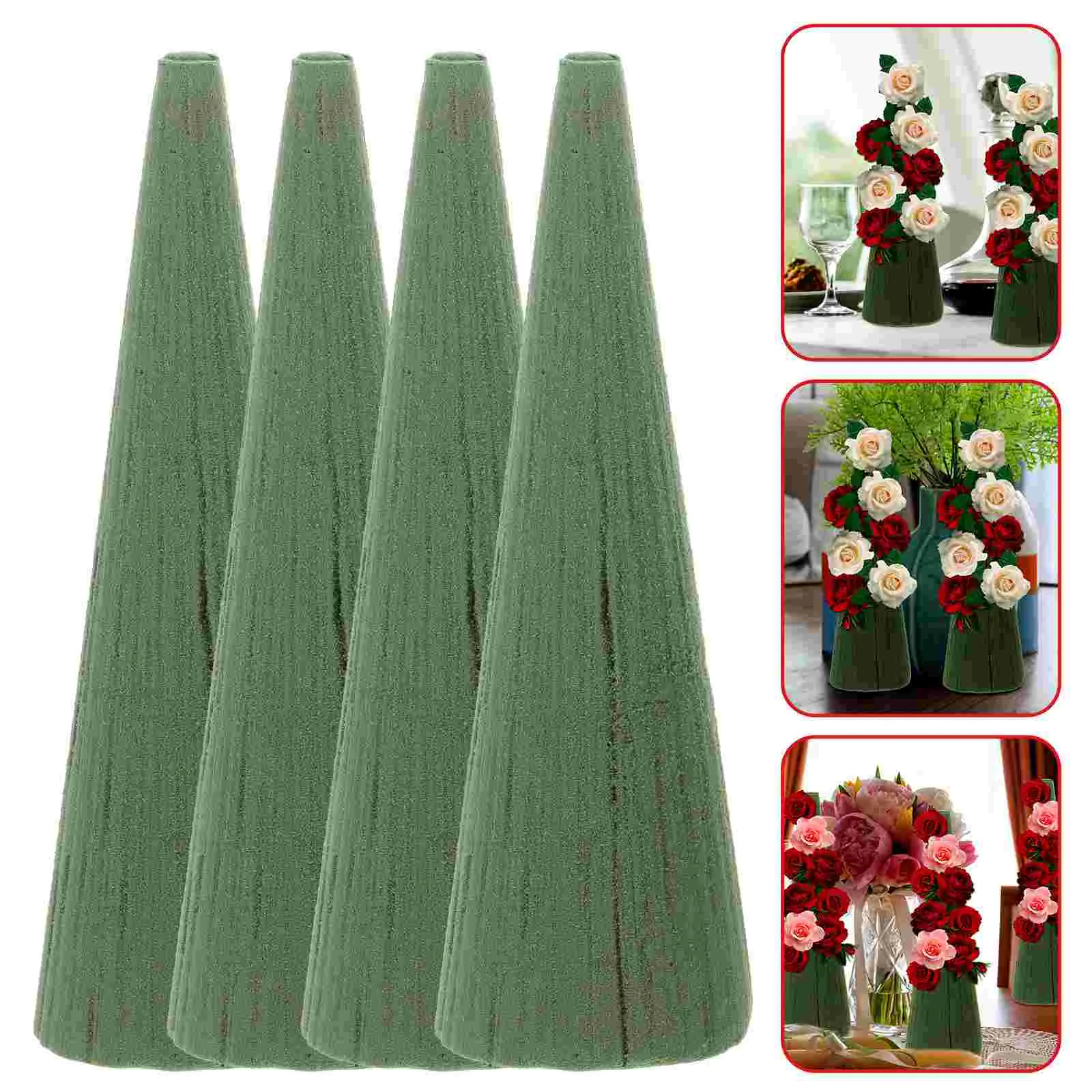 

4 Pcs Christmas Tree Artificial Flowers Packaging Mud Floral Bricks Arrangement Material Foam Table Wedding Base