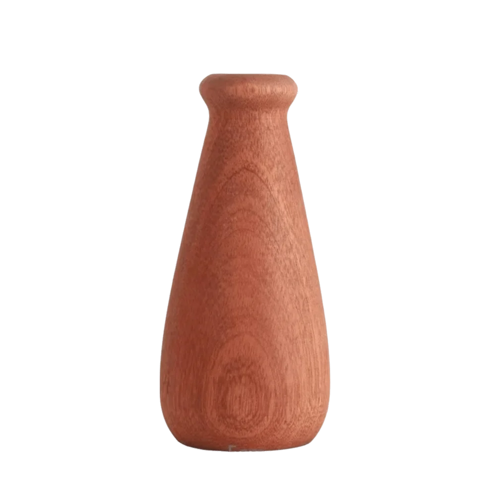 Minimalist Wood Dried Flowers Vase Vintage Style Elegant Solid Wood Pot Small Planter Home Office
