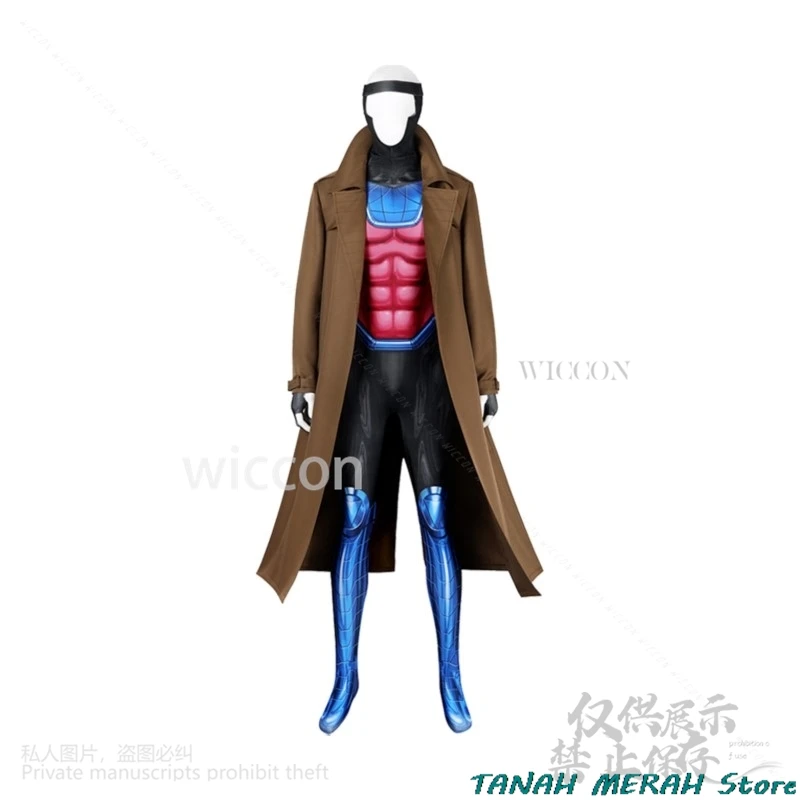 Gambit cosplay traje anime x dizfraz 97 macacão longo blusão casaco chapéu conjuntos completos halloween carnaval roupas personalizadas