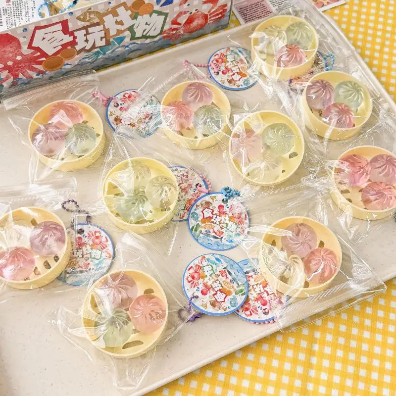 Ensemble de jouets anti-stress en forme de petits pains vapeur moelleux à remontée lente pour apaiser l'anxiété et le stress