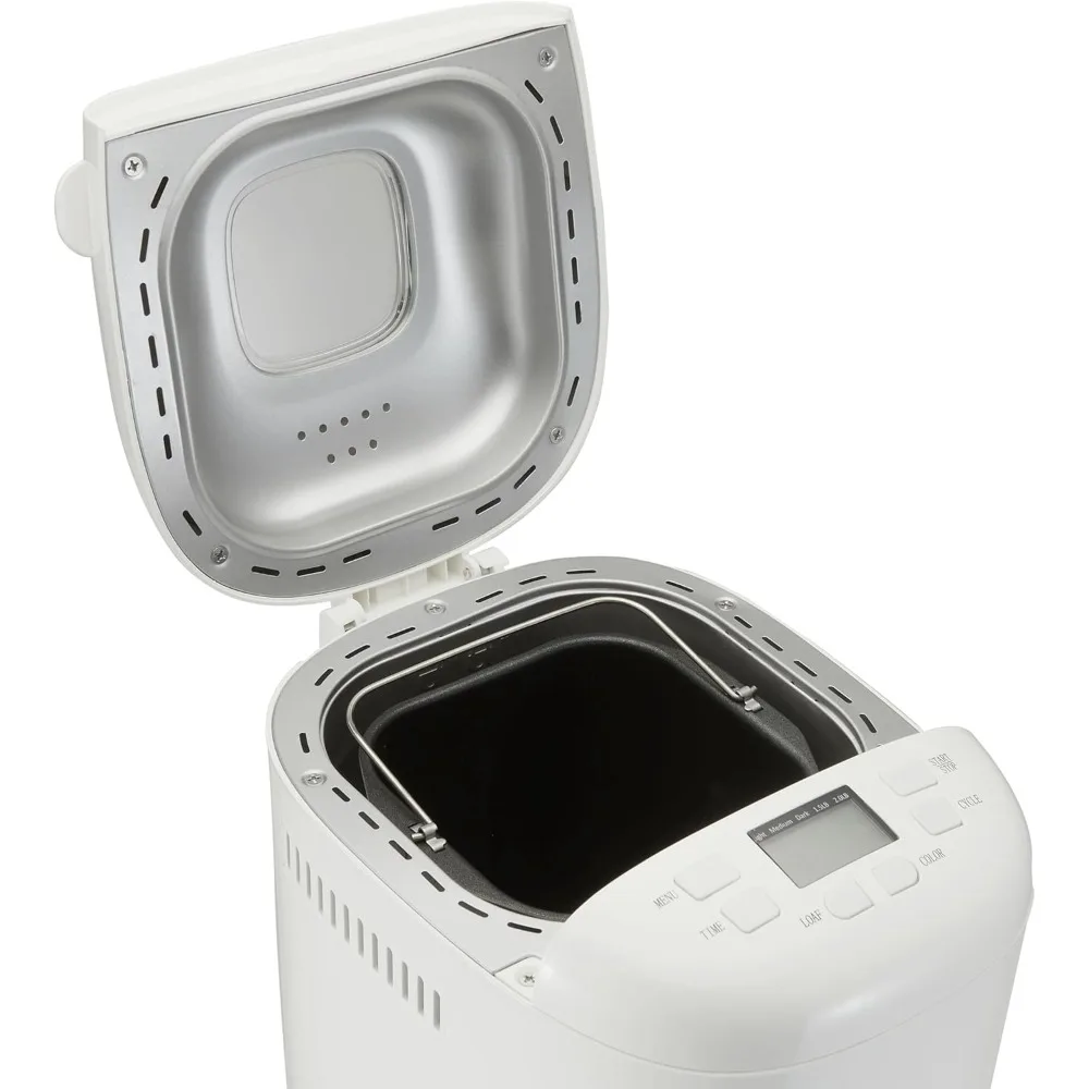 Programmable Bread Maker, 2lb Non-Stick Automatic Machine, 3 Loaf Sizes, Cake and Yogurt Function, LCD Display, 3 Crust Colors