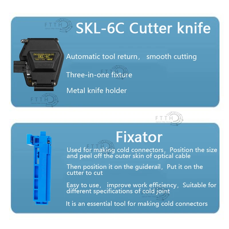 FTTH Tool Kit -70~+10dBm Optical Power Meter 10mw Visual Fault Locator Fiber Cleaver CFS-3 Wire Strippers Fiber Kit