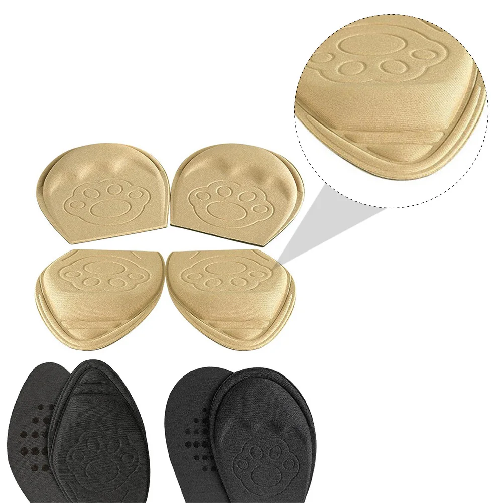 4Pairs Sticky Shoe Pads Breathable Forefoot Cushions Metatarsal Inserts Anti Slip Half Insoles Breathable Forefoot Cushions
