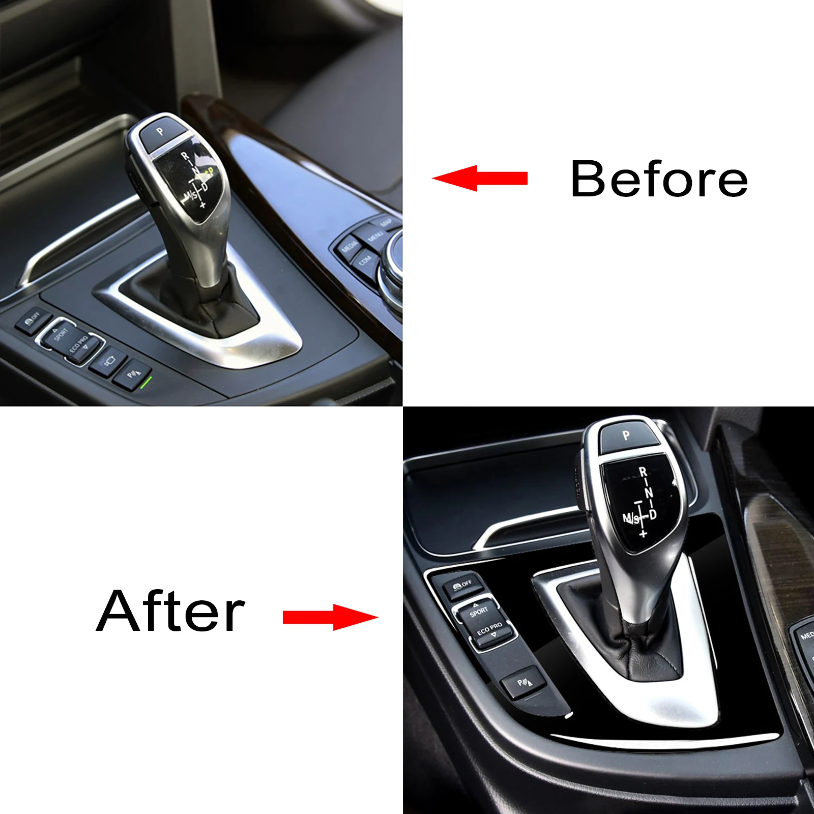 For BMW 3 Series f30 3gt f34 2013-2017 Piano Black Gear Shift Panel Trim Cover Car Interior Retrofitting Accessories Sticker