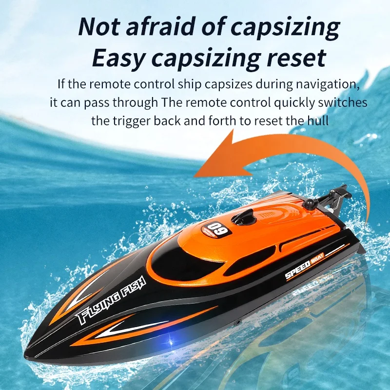 New Upgrade 2.4G RC Drift Racing Boat Yacht Strong Power 25KM/H Self-Righting High Speed Racing Boat With LED Light Kid Toy Gift