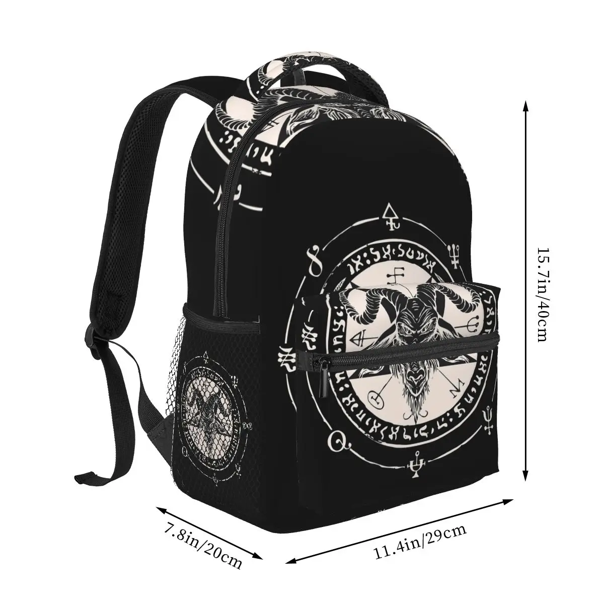 Sigil Baphomet Pentagram Occult Satanic Goat Head Lucifer Backpacks Boys Girls Bookbag School Bags Laptop Rucksack Shoulder Bag