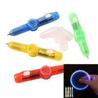 Fingertip gyro pen venting pressure relief pen metal decompression finger gyro pen LED light emitting rotating children's gift