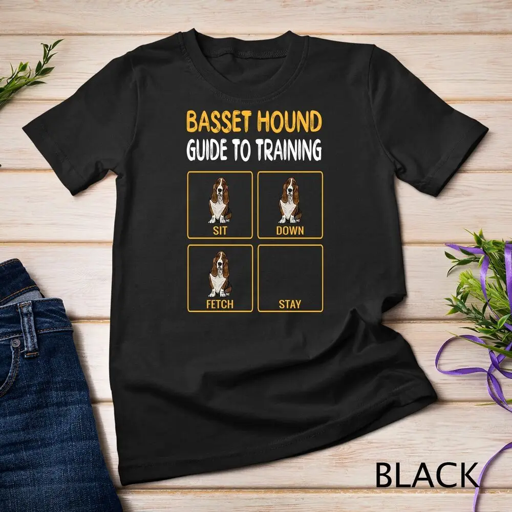 Funny Basset Hound Guide To Training Dog Obedience Trainer Unisex T-shirt  High Quality 100%Cotton Short Sleeve