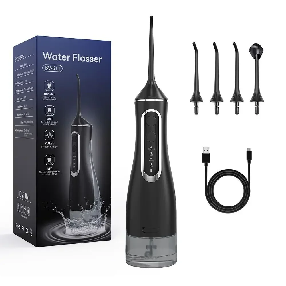 MUBE-irrigador Dental de agua, cepillo de dientes eléctrico portátil para el hogar, resistente al agua IPX8, tanque de agua de 320ml, BV-611,2025