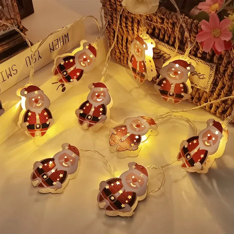 Christmas String Light 1.5M 10LED Santa Claus Christmas Tree Decoration Battery Operated Festival Lights for Party Wedding Decor