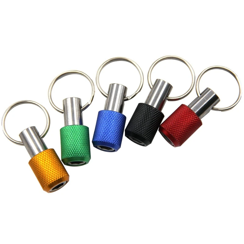 1/4 Inch Hex-Shank Screwdriver Bits Holder Practical Extension Bar Drill Screw Adapter Quick Release Carabiner Keychain