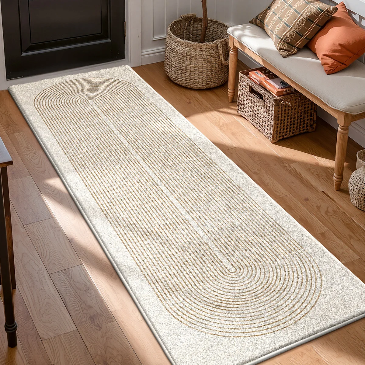 

Большой мягкий хлопковый ковер для гостиной, прямоугольный, современный, простой, нескользящий напольный коврик