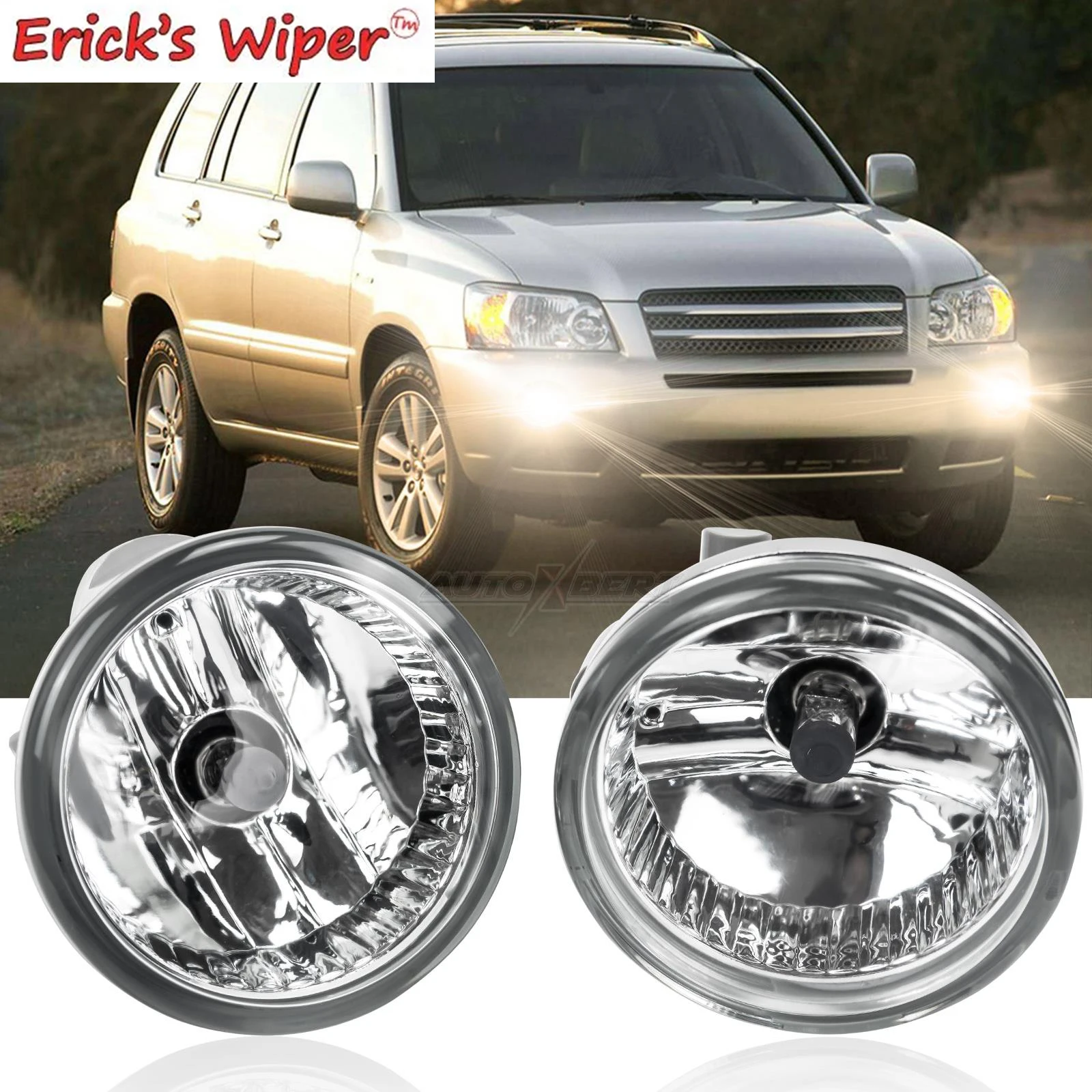 

Erick's Wiper 2x Fog Light Bumper Spot Driving Fog Lamp Assembly 81221 81211 52070 For Toyota Prius 20 XW20 Highlander MR2 xA