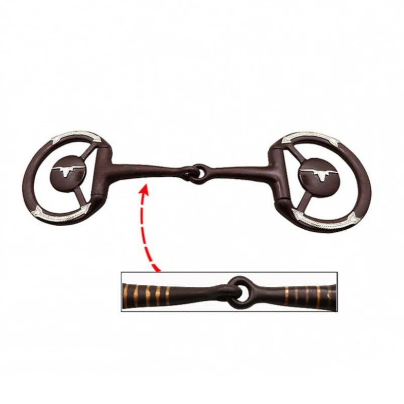 Western Horse Snaffle Stainless Low Leverage Steel Copper Roller Jointed Mouth Snaffle Bit Horse Equipment Equestrian