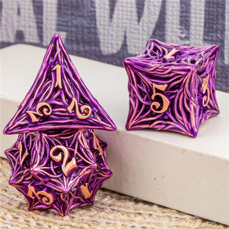 

KERWELLSI Tree Root Dnd Metal Dice Set, D+D Polyhedral Dice For D dnd D Dungeon and Dragon Pathfinder Role Playing Games Dice