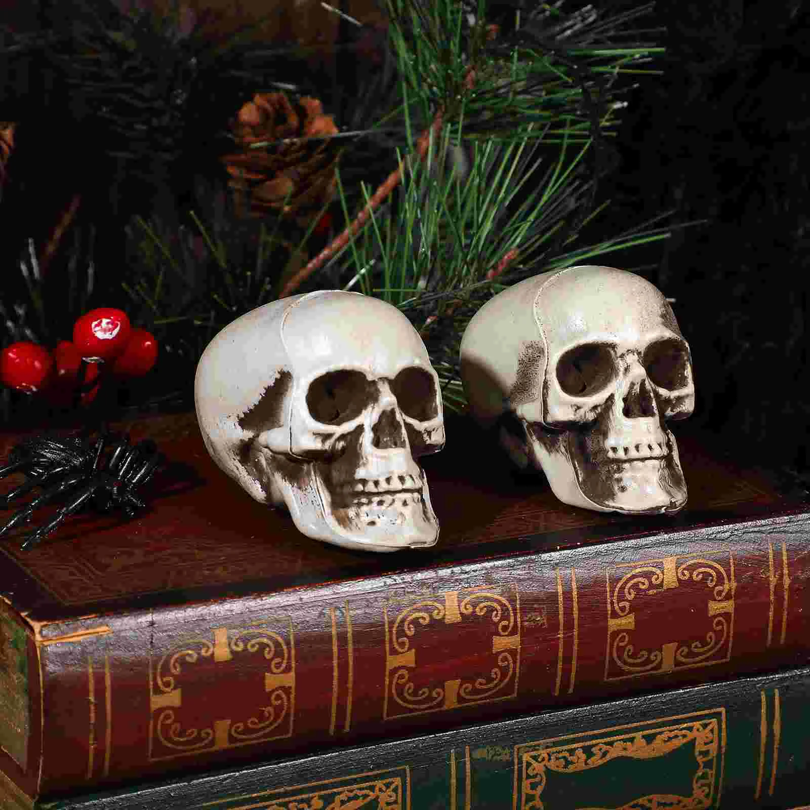 Halloween Skull Ornament Hallween Decor Head Prank Prop Decorate Kids Toy