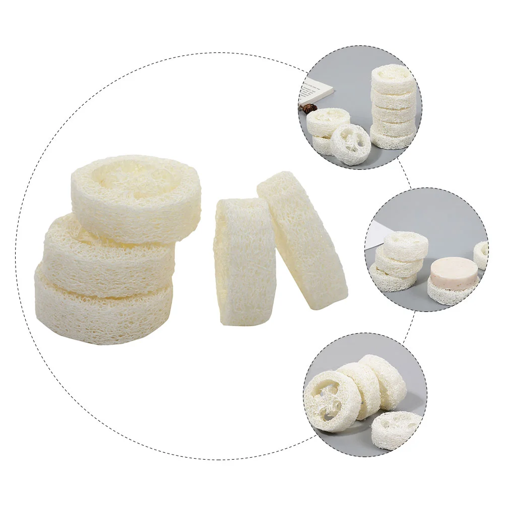 5 Pcs Bath Wipe Brush Loofah Cuts Soap Holder Base Tray Natural Sponge Sponges Slices