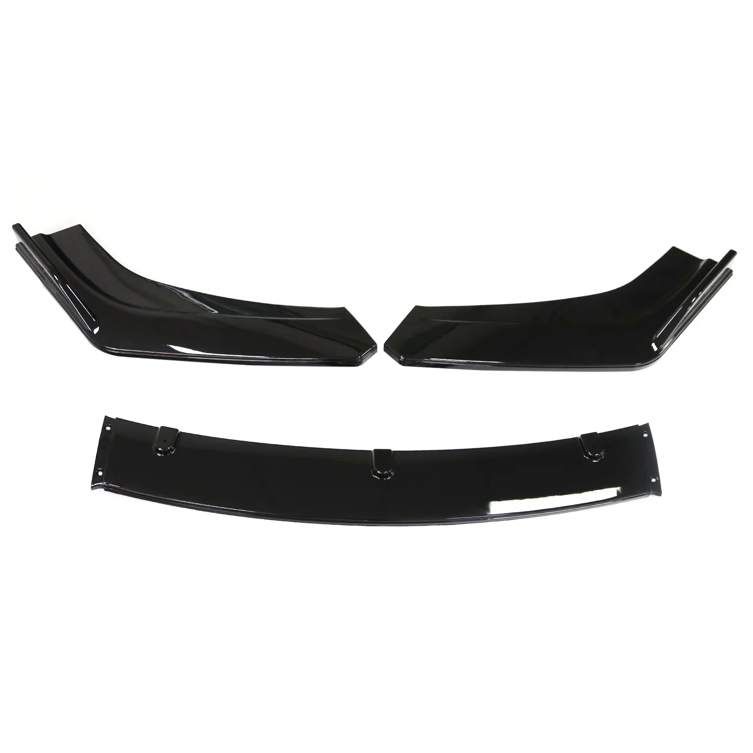 

New For Most Car Models Three Section Pointed Front Lip Spoiler Front Bumper Shovel Modification Glossy Black