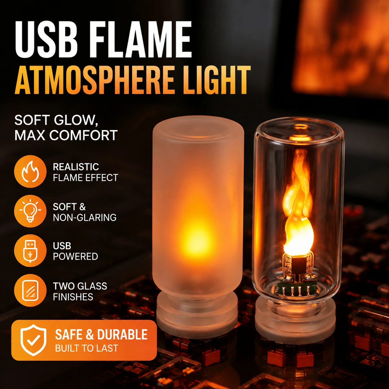 Candle Supplies Glass Jars - Bougie LED à effet de flamme,