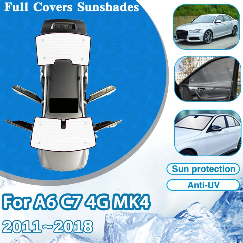 

For Audi A6 C7 4G MK4 2011 2012~2018 2013 2014 Car Sunshades Cover Heat Insulation UV Protection Privacy Sun Shades Accessories