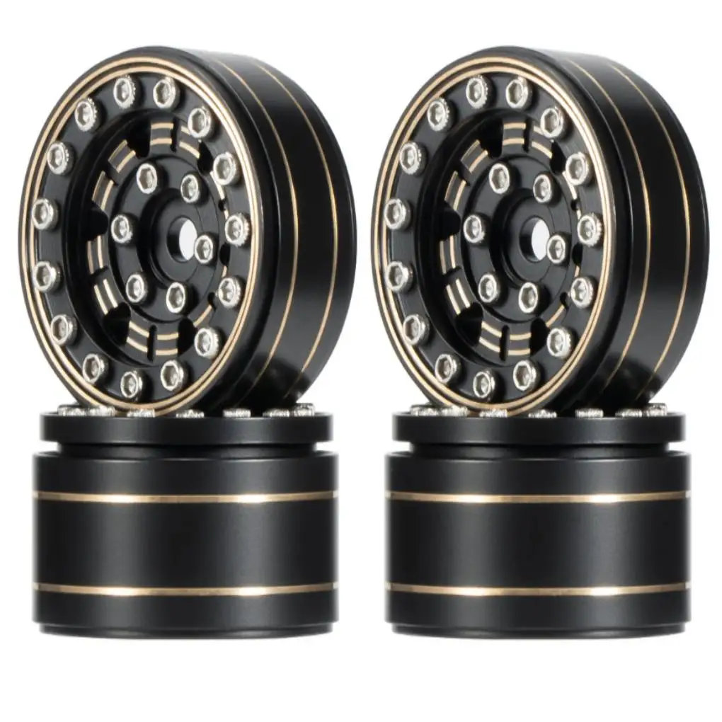 1/10 Brass Shock-proof Metal Wheel Rims For Axial SCX10 D90 TRX4 TF2 CC01 Capra RC Car Part RC Car Accessories Black