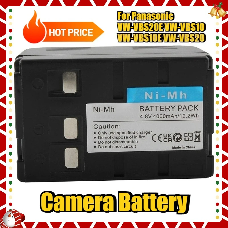 

Аккумулятор для камеры 4,8 В, 4000 мАч для Panasonic VW-VBS20E VW-VBS10 VW-VBS10E VW-VBS20