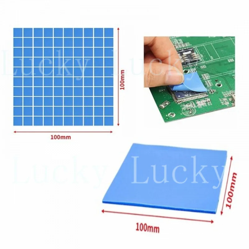 f  for CPU GPU Thermal Pad 6.0 W/mK 100*100*1.0mm Heatsink Cooling ConductiveSilicone