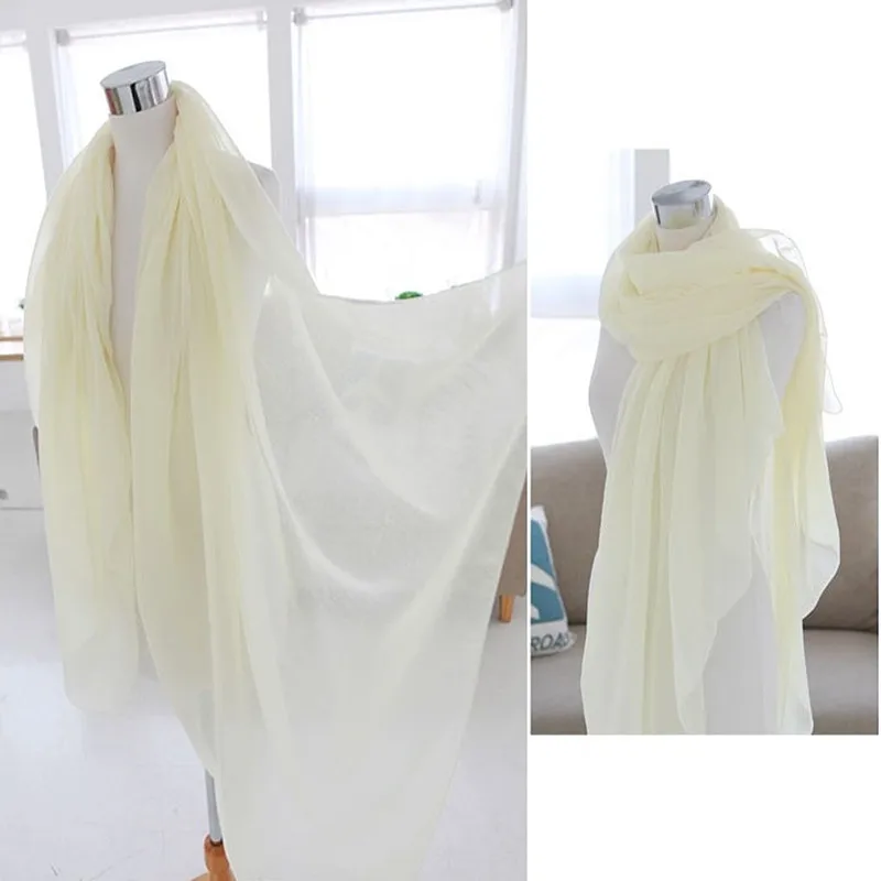 Cross-Border Voile Monochrome Women's Breathable Thin Scarf Soft Solid Color Scarf Silk Scarf One Piece Dropshipping