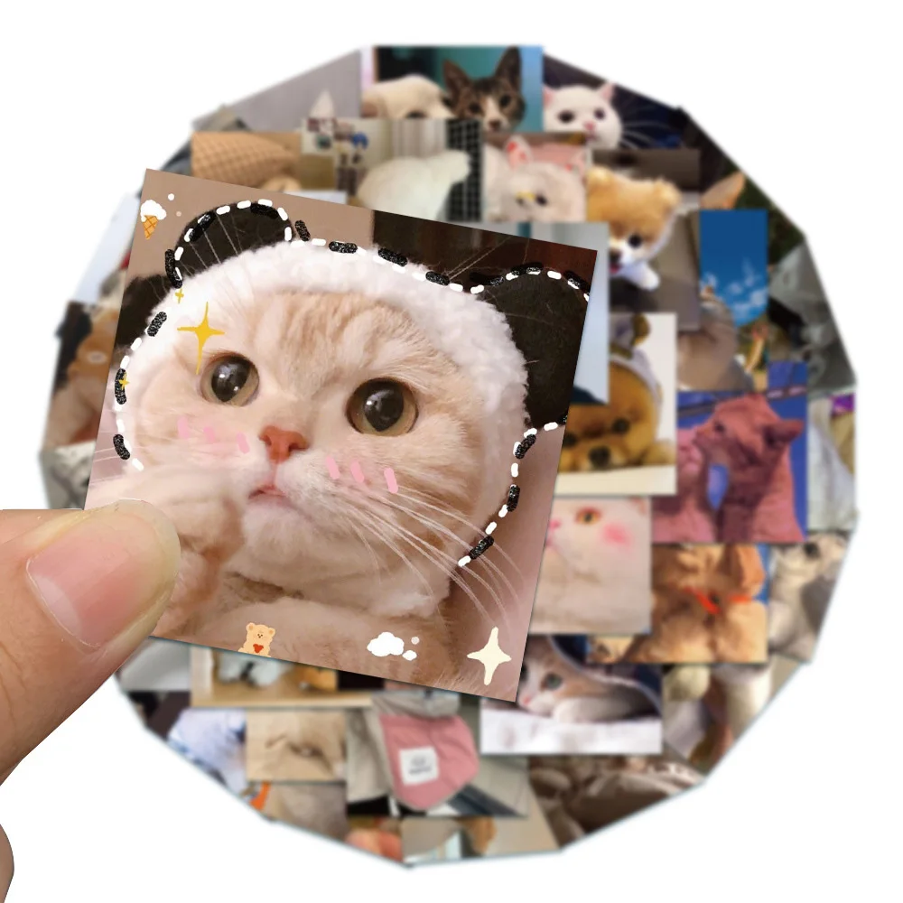 

10/30/48pcs Cute Animal Cat Dog MEME Stickers Waterproof Graffiti Sticker for Notebook Phone Luggage Car Kawaii Decal Decoration