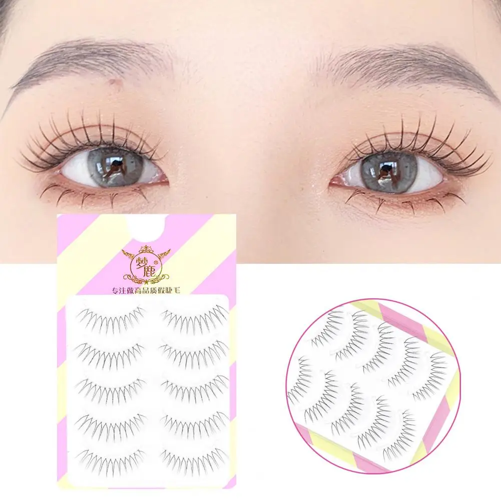 

False Eyelashes 1 Set Great Scentless Transparent Stem V shaped Simulated Comic Eye False Eyelashes for