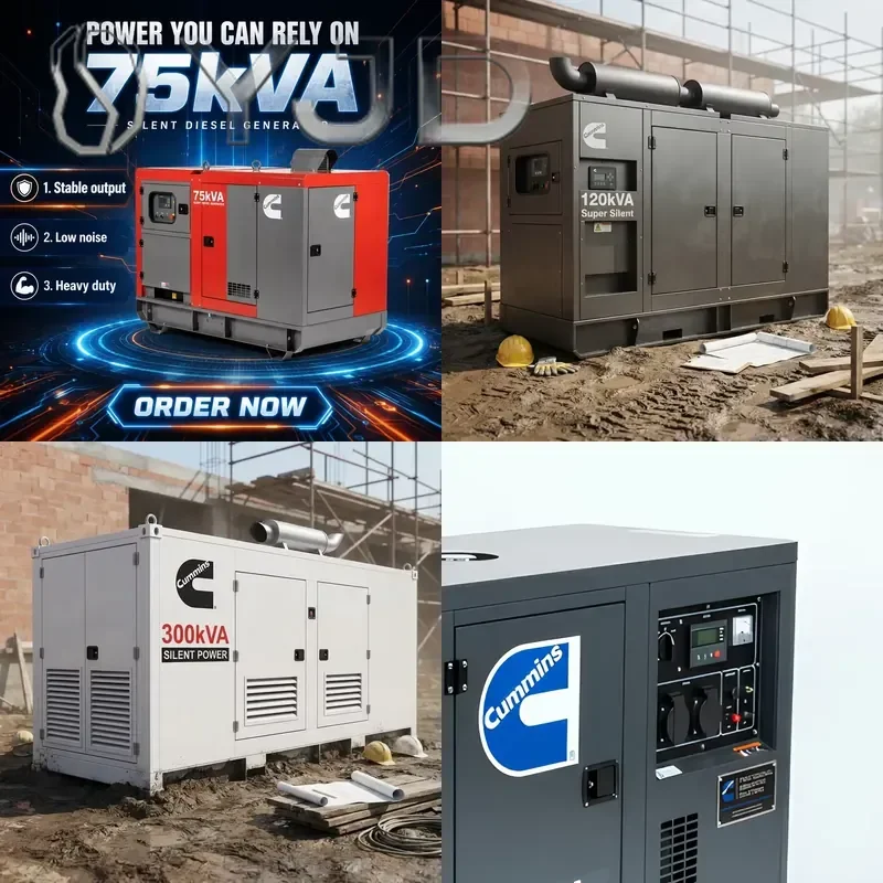 EPA 50kw 62.5kva 3 Phase Genset 50/60Hz Industrial Power Genset High Efficiency Auto Start ATS