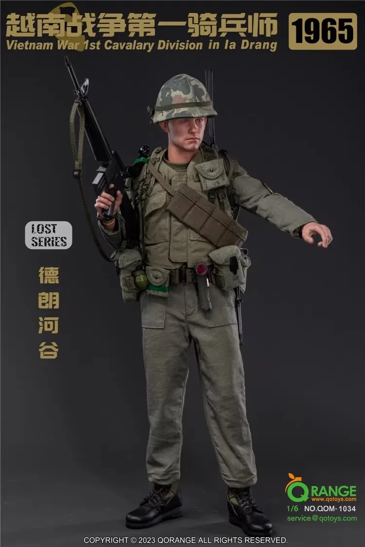 QOTOYS QOM-1034 1/6 Soldier US 1st Cavalry Division 1965 Vietnam Full Set 12\'\' Action Figure Model Toy In Stock