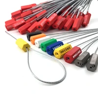 Sellos de alambre antirrobo, bridas de acero y plástico con autobloqueo, contenedor de 30cm de longitud, 100 piezas