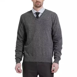 Europäischer und amerikanischer Pullover mit V-Ausschnitt für junge Männer, lockerer einfarbiger Strick pullover für Herbst und Winter. M-XXXXXL