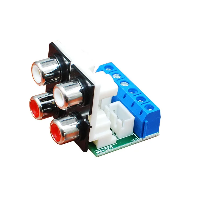 UNISIAN  RCA Connector  Four channels Audio signal board 4RCA to 3pin 2.54 5.08 Connector module 1/3 PCS