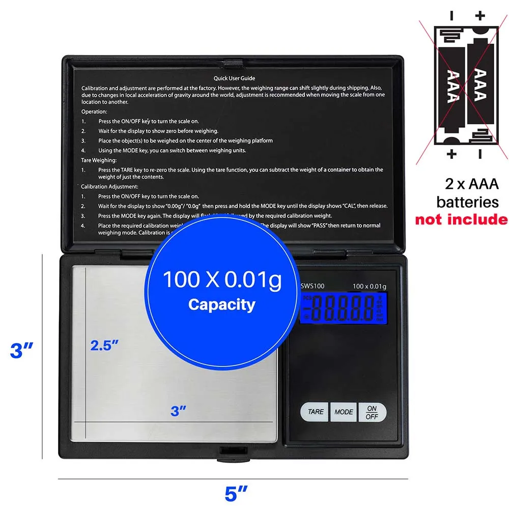 100g 500g x 0.01g High Precision Digital Kitchen Scale Jewelry Gold Balance Weight Gram LCD Pocket Weighting Electronic Scales