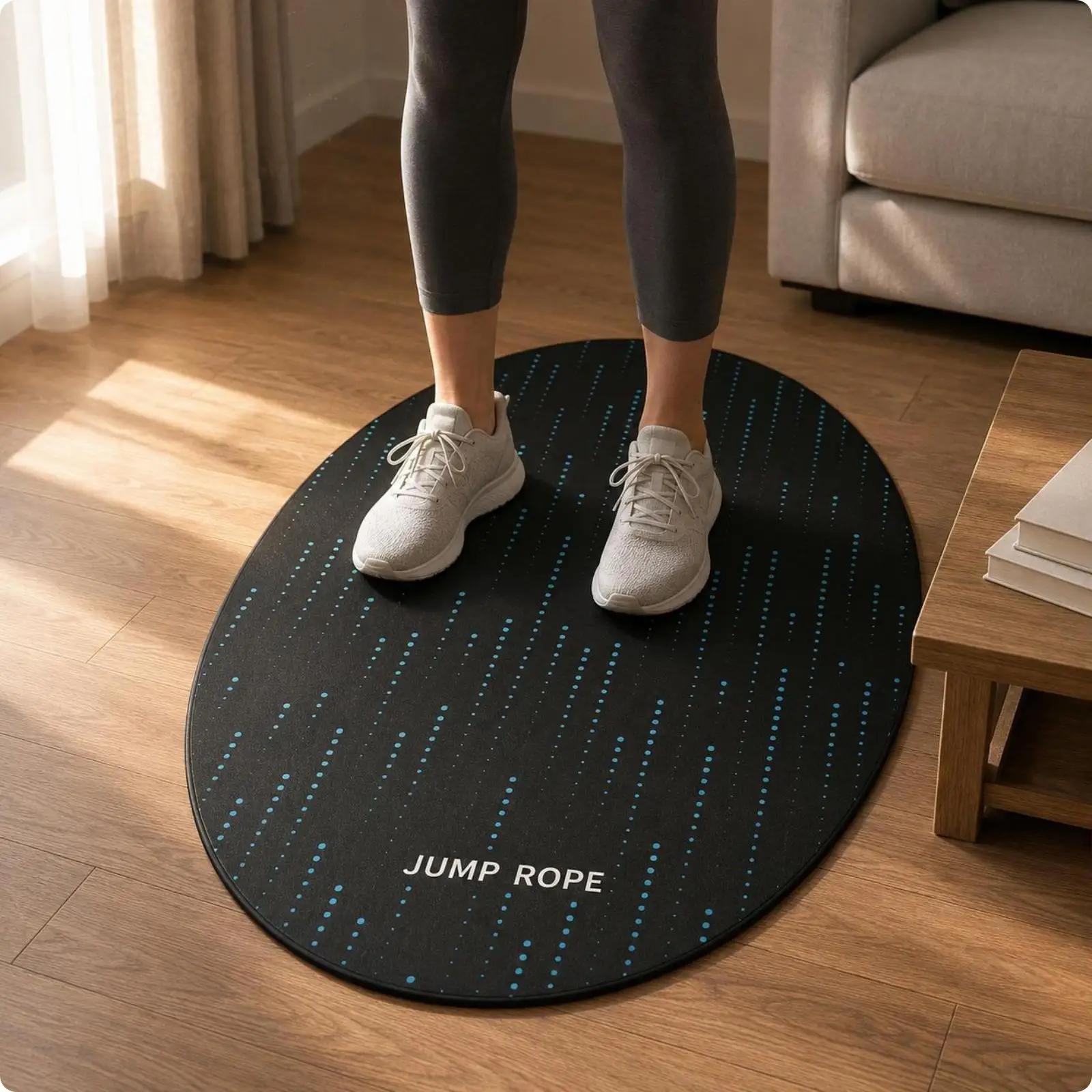Non Slip Exercise Pad Thick Workout Fitness Mat Non Slip Base for Indoor Cardio Rope Jumping view 4