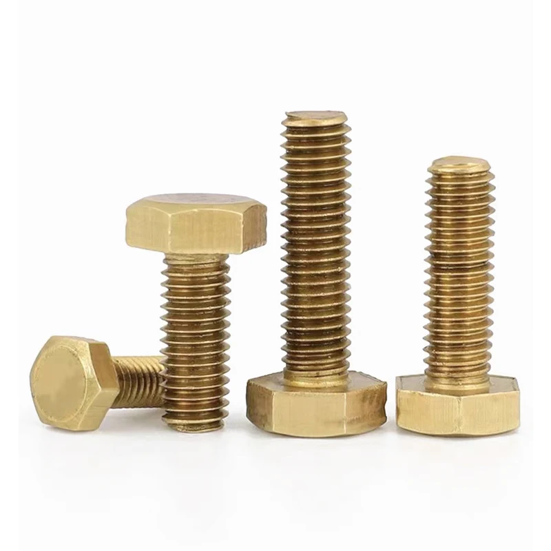 Binding Tiny Brass Screws Hardware Fasteners Split Bolt Brass M10 Din933 Plating Hex Bolt