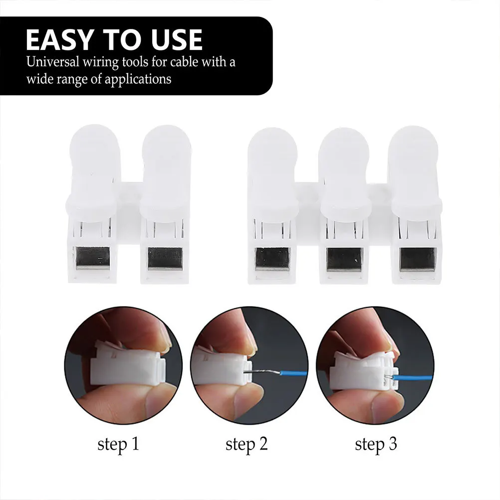 

100pcs Spring Wire Connectors Terminal Block For Led Strip Light Quick Connect Electrical Cable Splice Connector Press Type