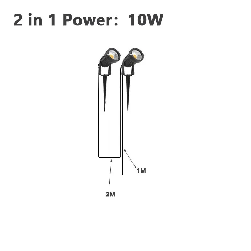 Luz Led de jardín sin Cable, luz de césped impermeable, decoración de jardín, 220V, 110V, 12V, 5W, Bombilla de pico de paisaje, foco de camino Ip65