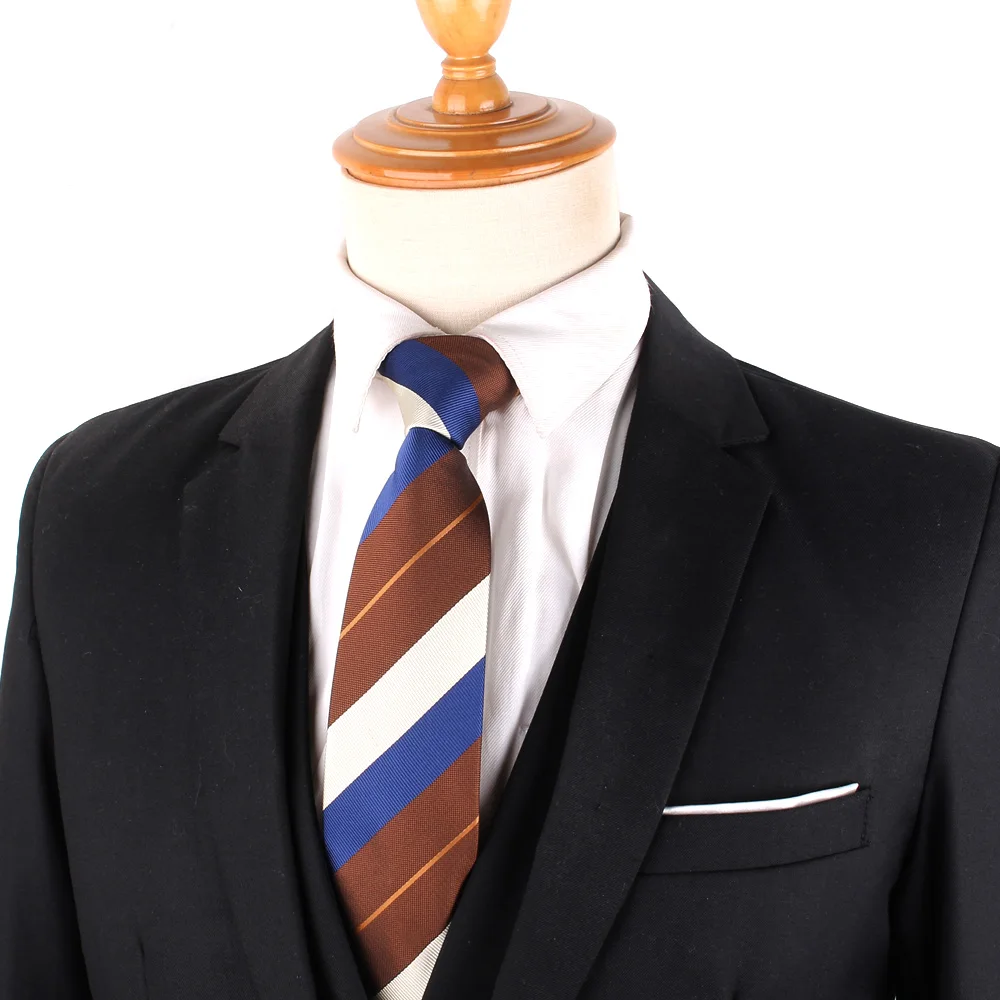 Men Brown Pattern Ties Wedding Necktie For Groomsmen Men's Neck Tie For Wedding Fashion Striped Ties For Men Women Good Gifts