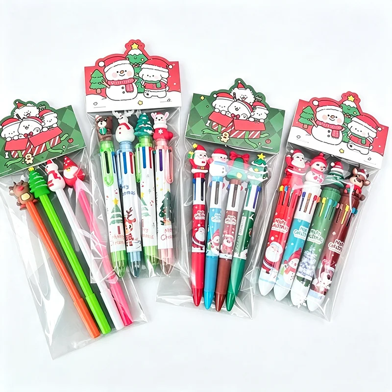 Cartoon-Weihnachts-Kugelschreiber mit Gel-Tinte, Weihnachtsmann, bunter, einziehbarer Schreibstift, Weihnachtsgeschenk, Schreibwaren, Preis für Schüler