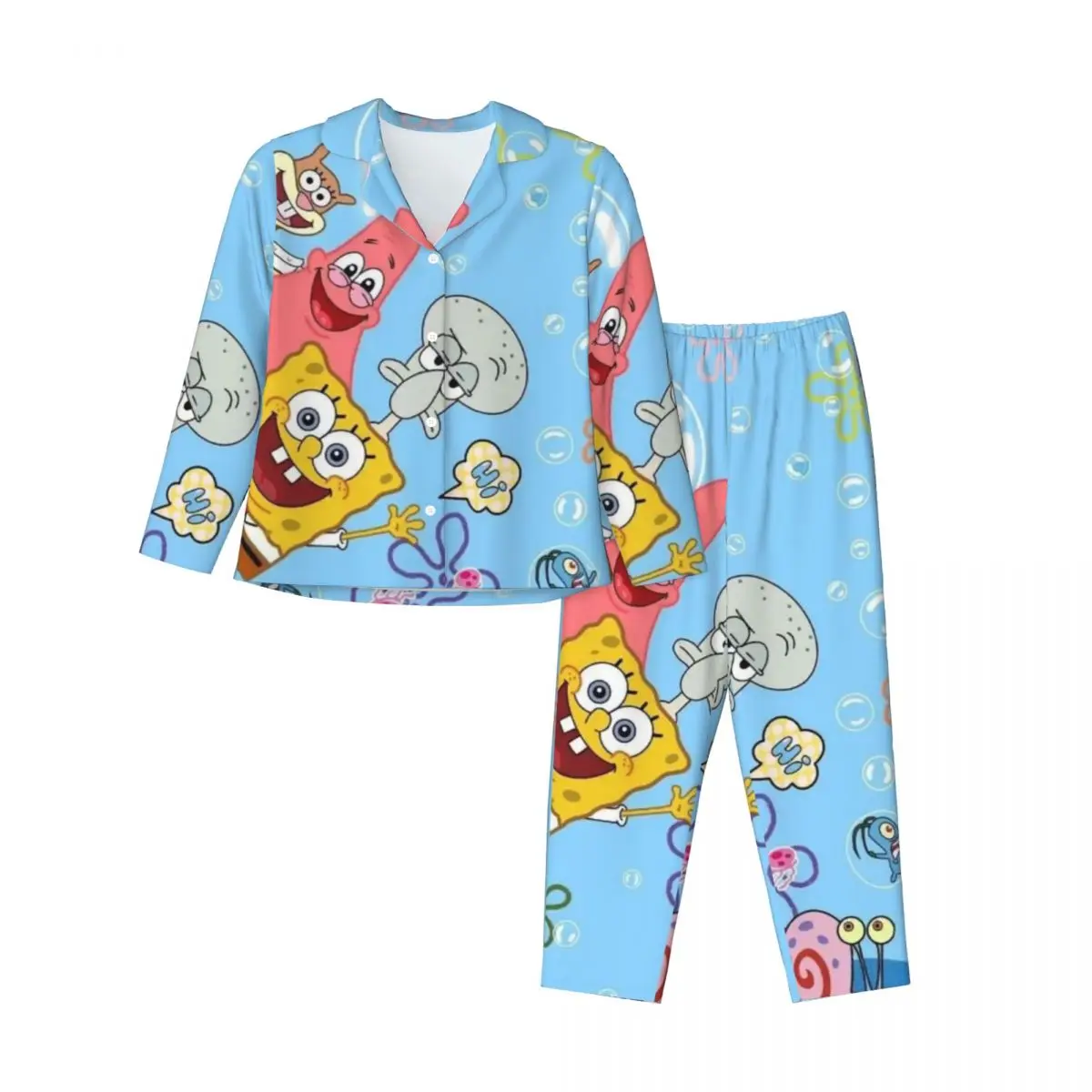 SpongeBob SquarePants Women Pajamas 2 Pieces Set Loungewear pyjama pour femme