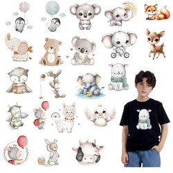 Cute Penguin and Koala DTF Heat Transfer Printed Stickers Iron On DIY T-shirtand hoodie backpack decoration stickers washable